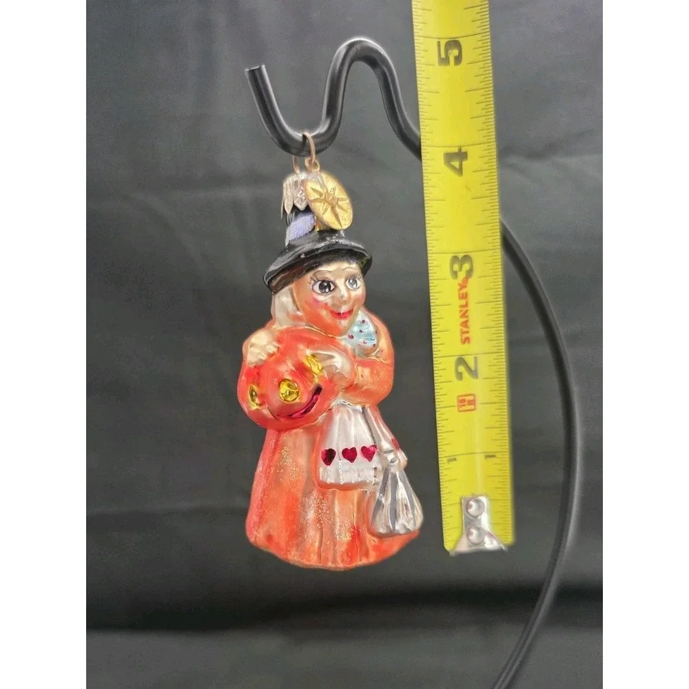 SIGNED 1998 Christopher Radko Agnes & Endora Little Gem Witch Pumpkin Ornament